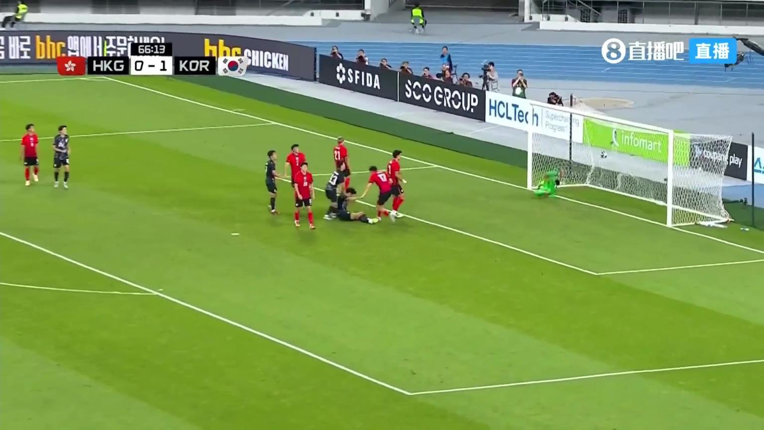 韩国2-0领先中国香港！李昊宰头球破门